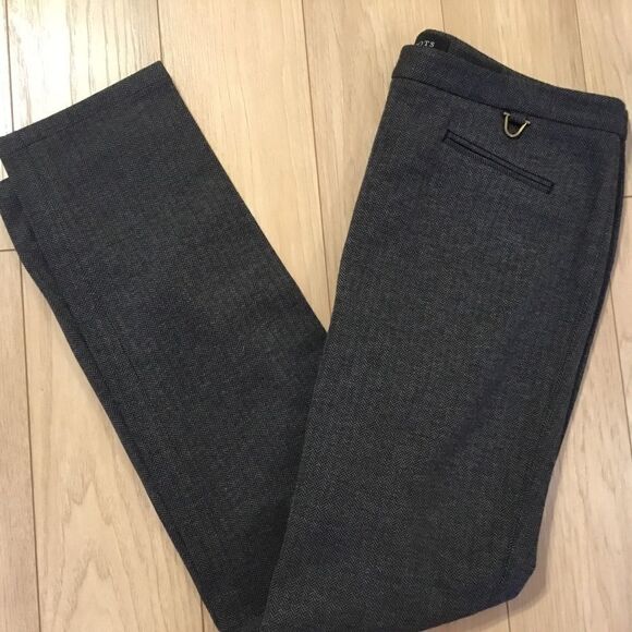 NWOT Talbot’s Women’s Sz 8 Grey Herringbone Straight Leg Slacks - Picture 1 of 11